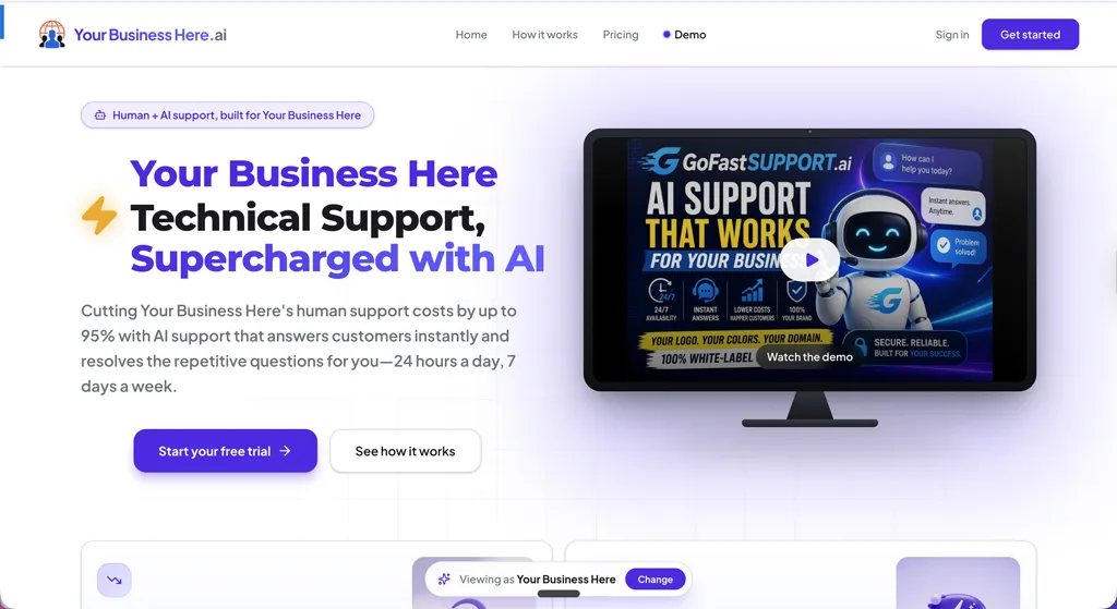 GoFastSUPPORT.ai screenshot