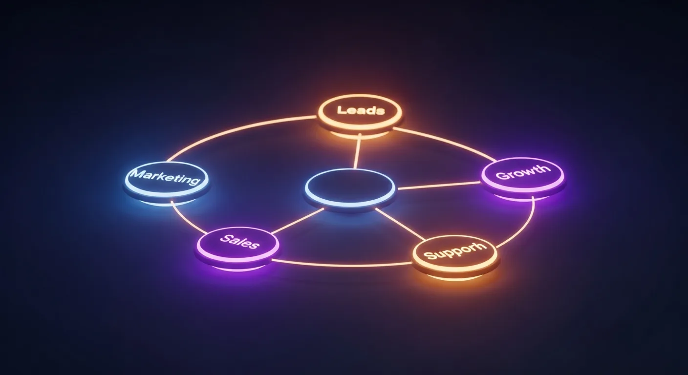 A connected ecosystem linking marketing, leads, sales, support and growth
